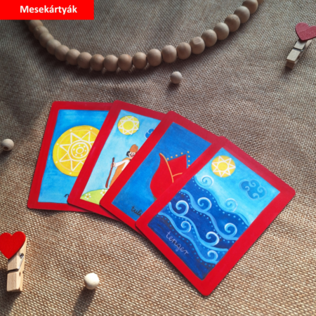 Pompás Mesekártya Textiltasakban – 50 darabos színes kártyacsomag