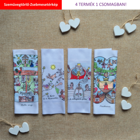 Pompás ZsebMesetérkép szemüvegtörlőn - 4 az 1-ben