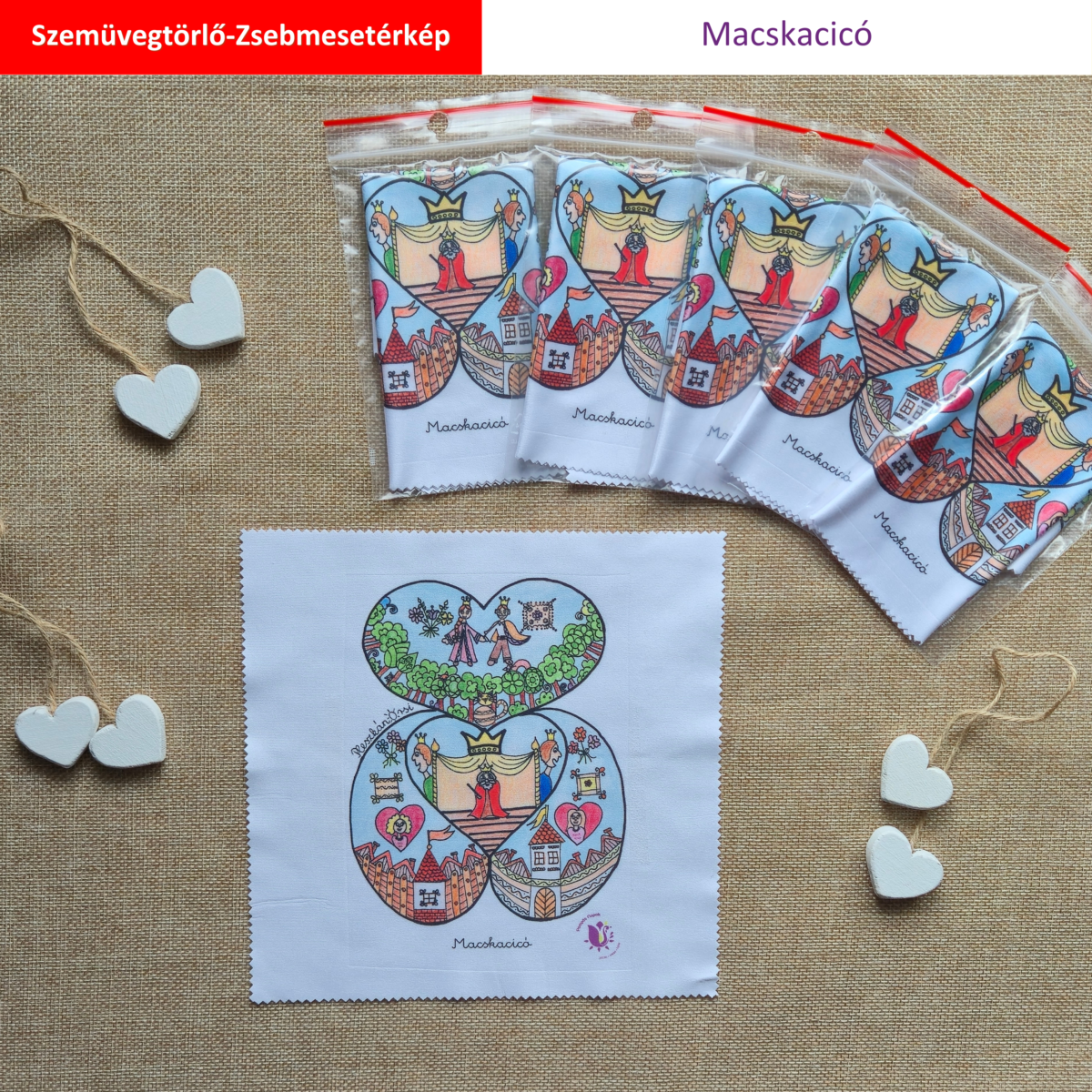 Pompás ZsebMesetérkép szemüvegtörlőn - Macskacicó - Image 2
