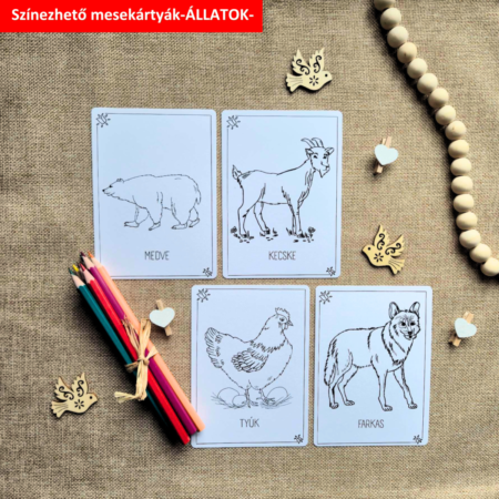 Pompás Színezhető Mesekártyák - ÁLLATOK